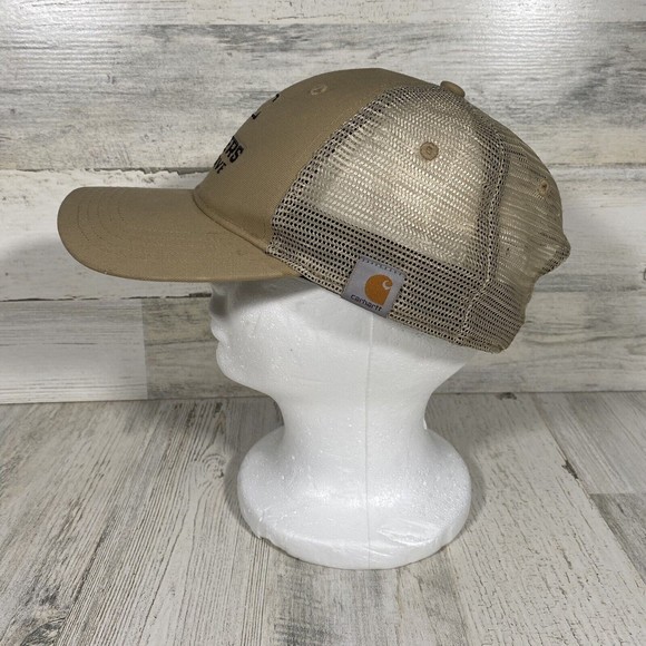 Carhartt Trucker Hat Adult Tan Force Sweatband Cappers Collective Mesh Snap Back - Picture 3 of 6